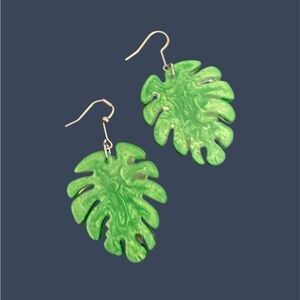 Green Leaf Earrings